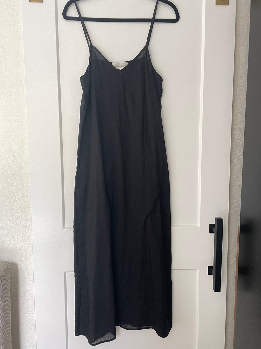 The Great 100% Cotton V-Neck Midi Slip